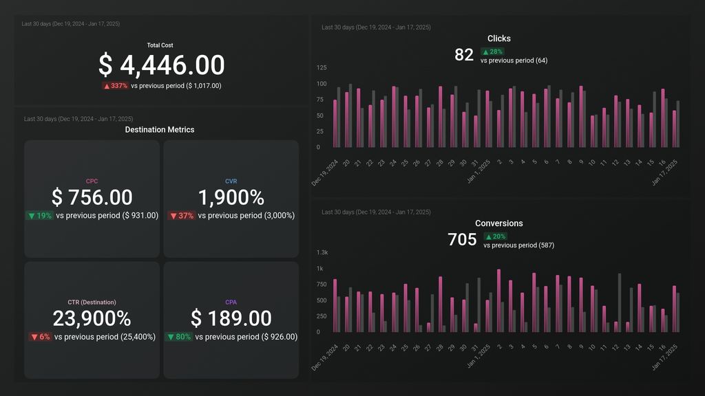 TikTok Ads Account Overview Dashboard Template