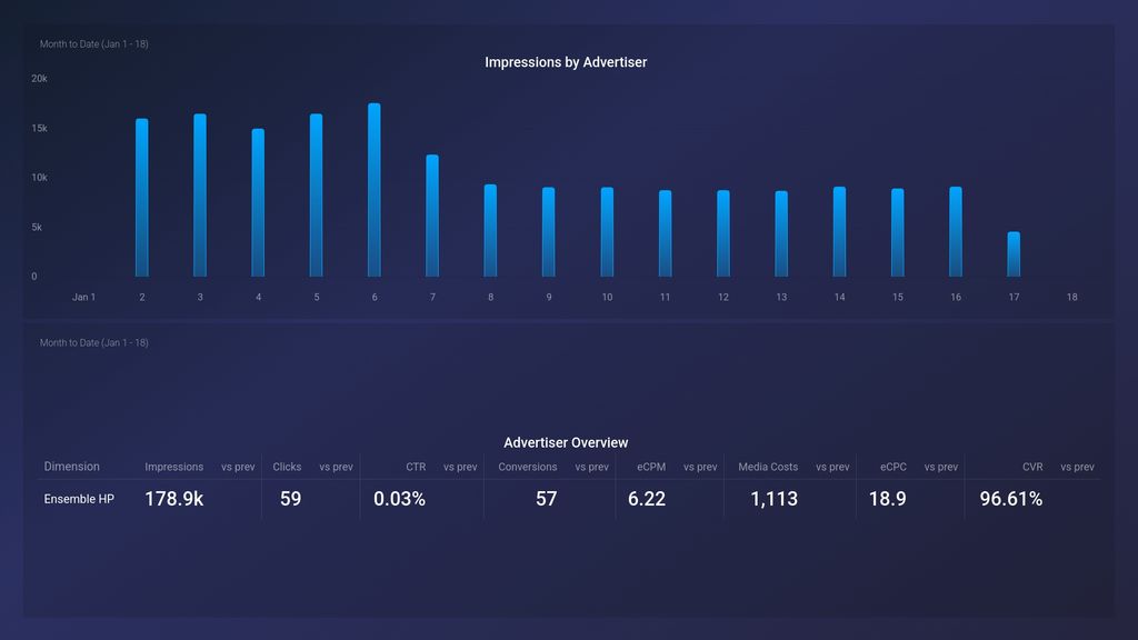 StackAdapt Advertiser Overview Dashboard Template