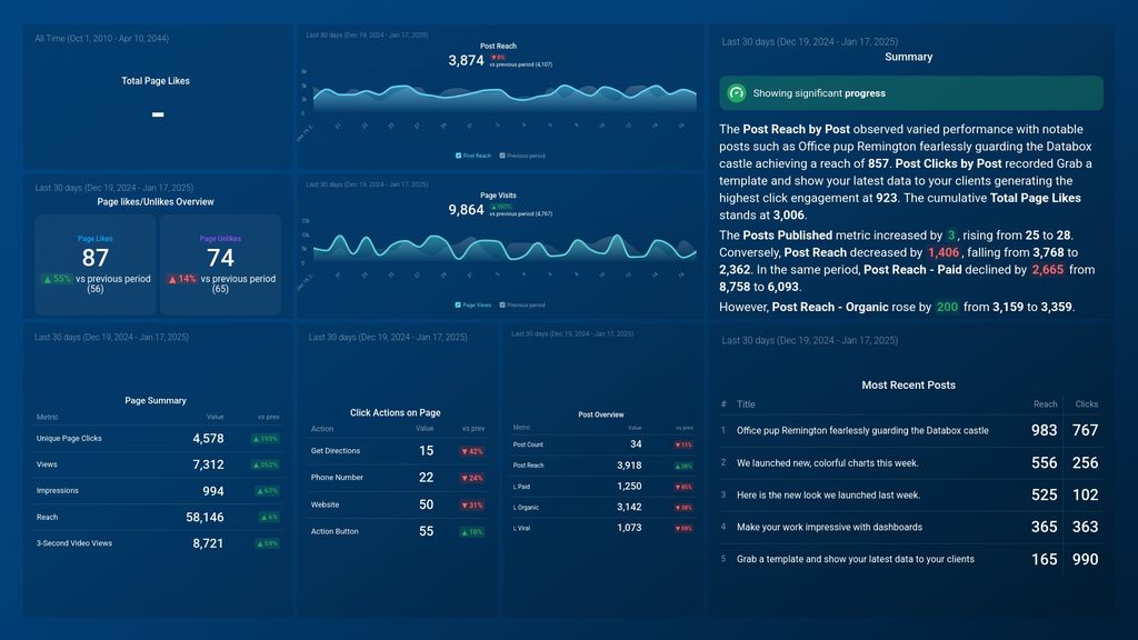 Facebook (Page Insights) Dashboard Template