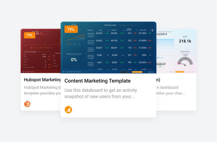 Dashboard templates