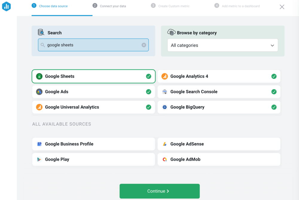 How to Create a Dashboard in Google Sheets in 3 Easy Steps - connecting source